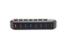 ROLINE Hub USB 3.2 Gen 1, 7 ports, prise type A, boutons interchangeables
