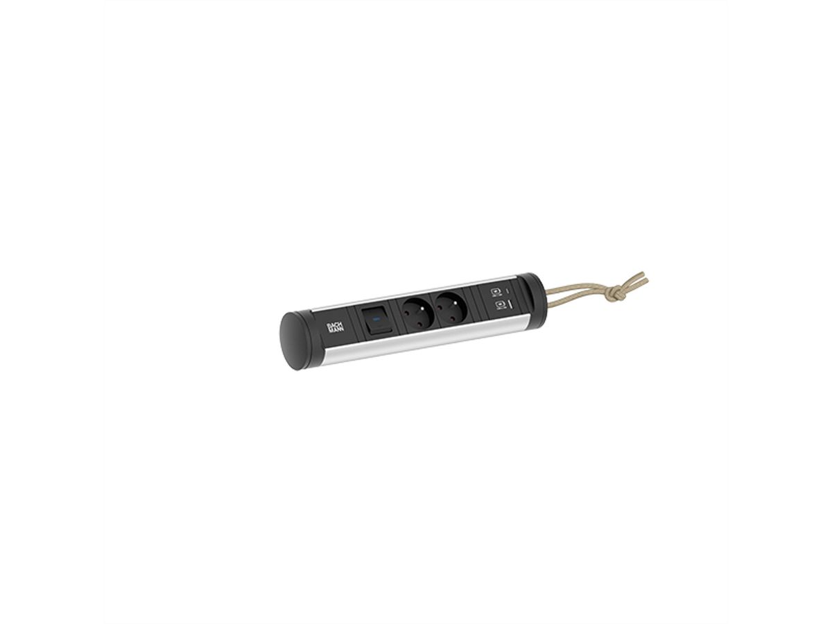 BACHMANN CYCLE Loop 2xUTE 1xinterrupteur 1xUSB A/C 22W 2,5m CEE7/7