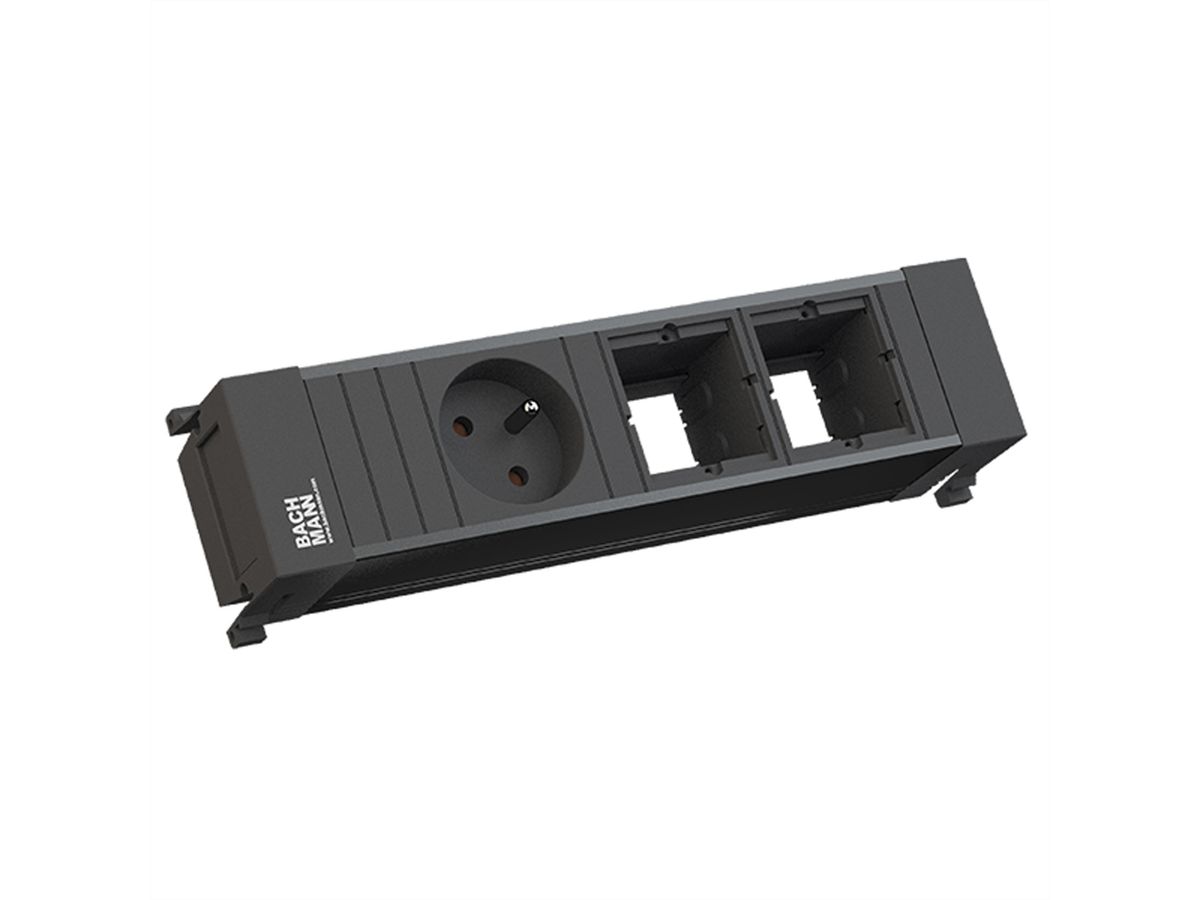 BACHMANN POWER FRAME 1xUTE 2xCM profilé plastique noir
