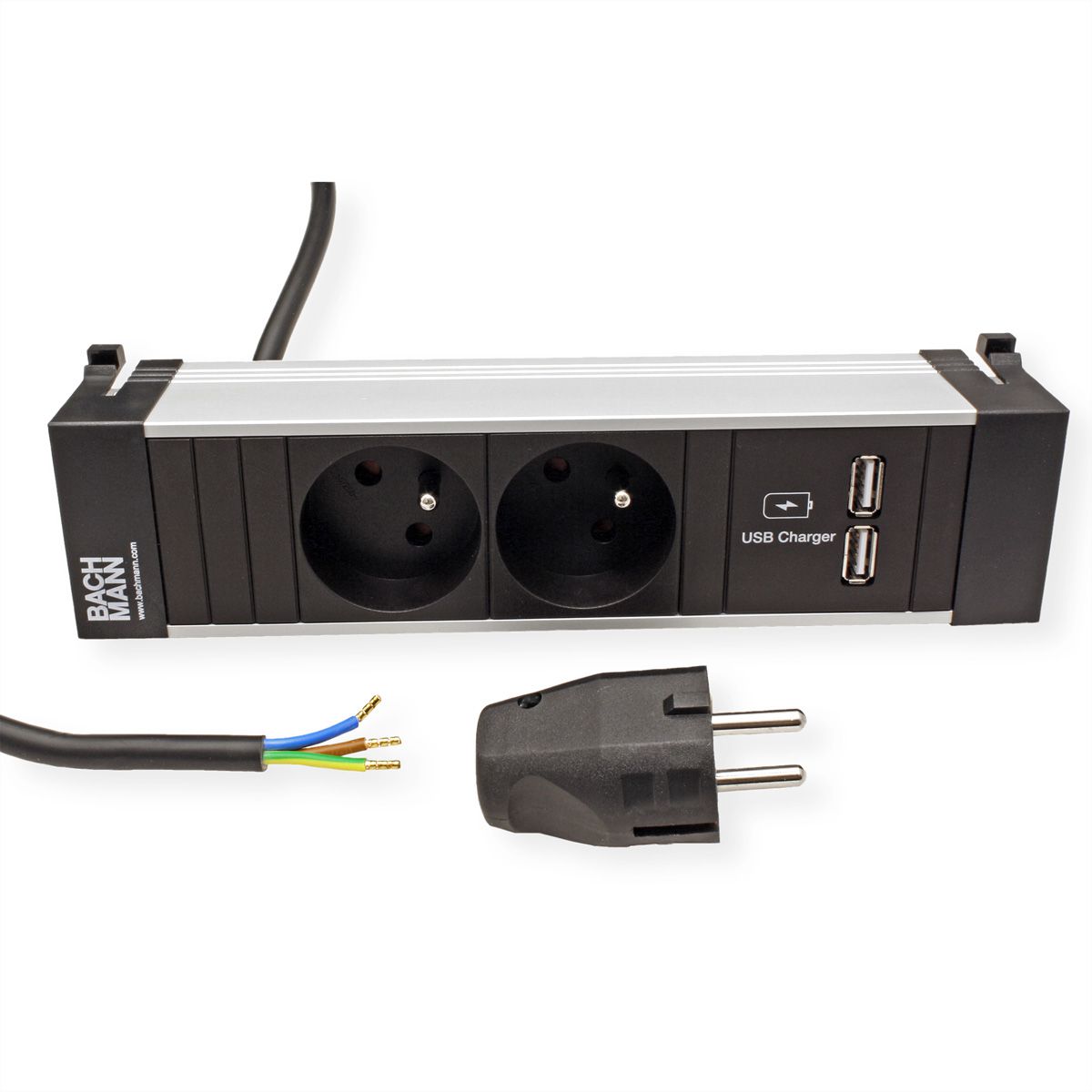 BACHMANN POWER FRAME 2xUTE 1xUSB Charge courant 2,0m AEH