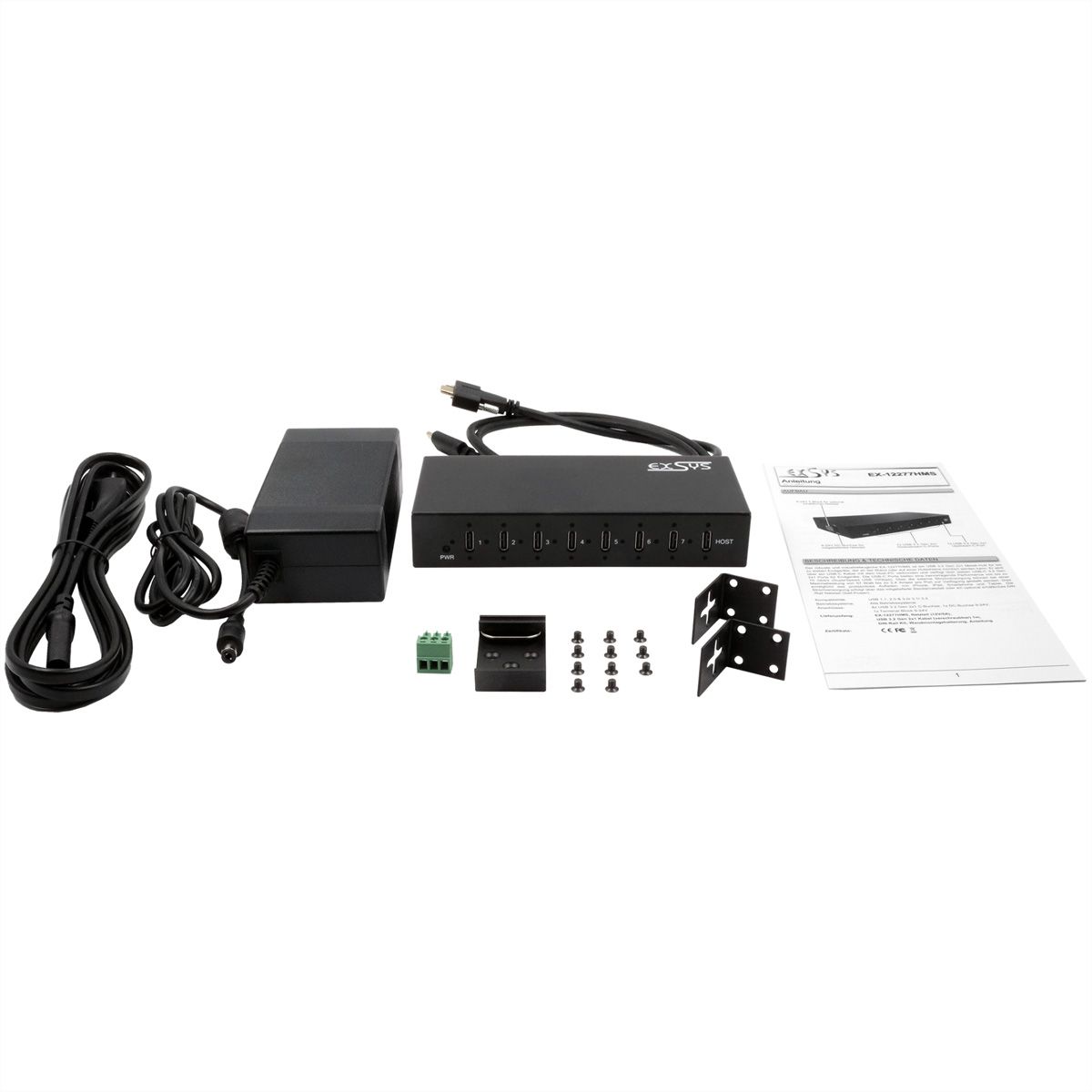EXSYS EX-12277HMS HUB métallique 7 ports USB 3.2 Gen 2, 7x USB type C