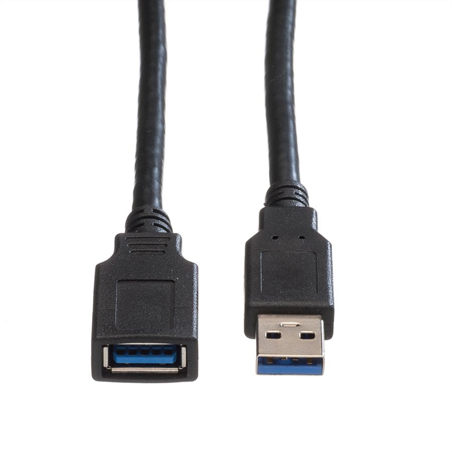 ROLINE Câble USB 3.2 Gen 1 Type A-A, M/F, noir, 0,8 m