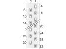 Connecteur SCHROFF Type H, EN 60603, DIN 41612, femelle, 15 contacts, longueur des broches 4.0 mm