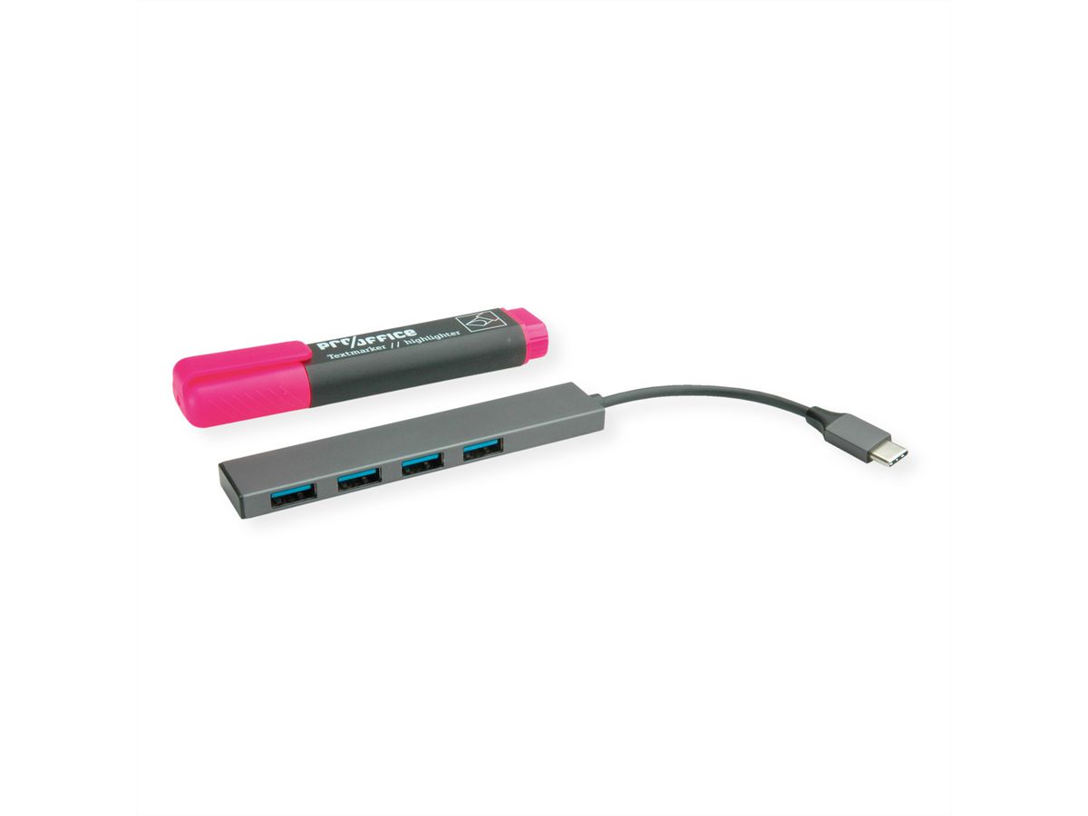 ROLINE Hub USB 3.2 Gen 1, 4 ports, type C