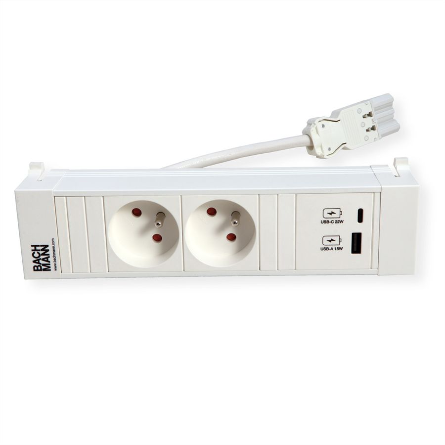 BACHMANN POWER FRAME 2xUTE 1xUSB A/C 22W 0,2m GST18
