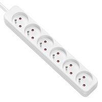 VALUE Prise multiple, 6 ports sans interrupteur, blanc, 3 m