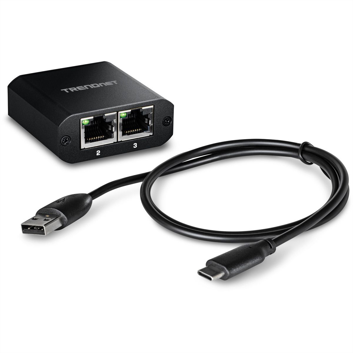 TRENDnet TEG-102S Répartiteur Gigabit à 2 ports avec alimentation USB de type C