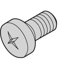 Vis à tête cylindrique de SCHROFF, surélevée, empreinte cruciforme, M2.5 x 8 mm, autotaraudante, zinguée