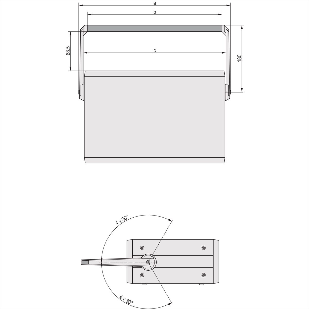 SCHROFF CompacPRO Poignée basculante, 2 U, 84 HP