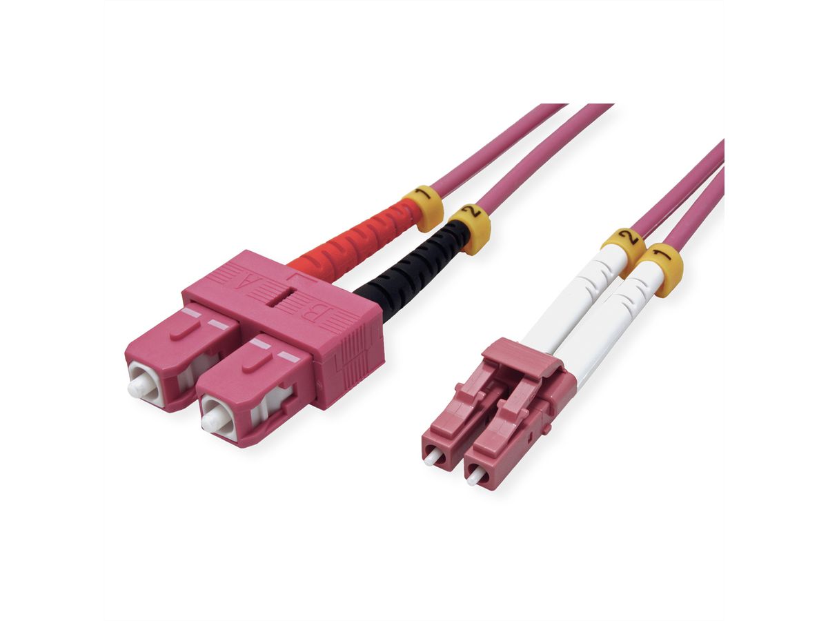 VALUE Câble FO 50/125µm, LC/SC, OM4, violet, 2 m