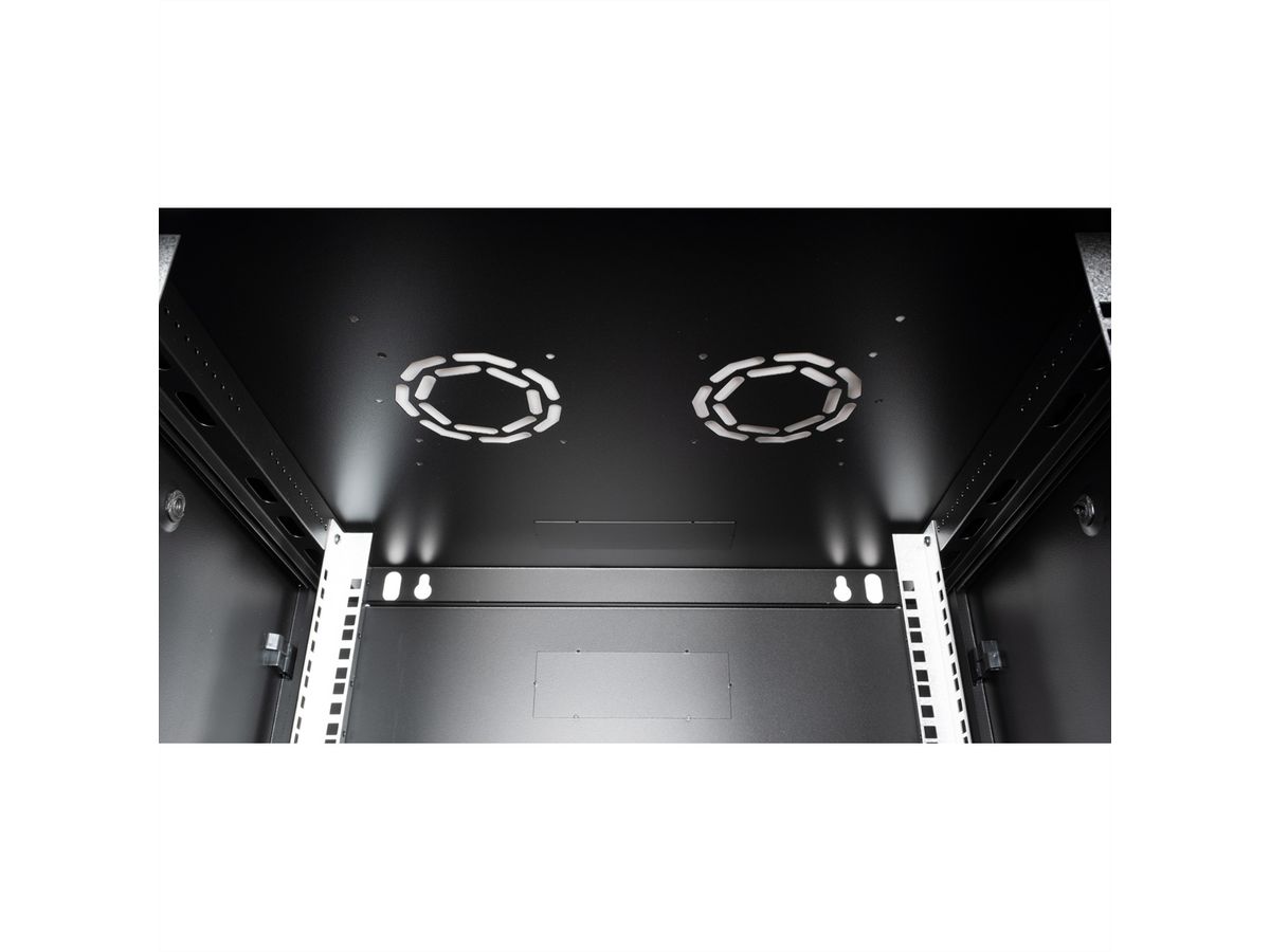 VALUE Boîtier mural 19 pouces 6U, 600 x 600 mm, noir, kit à assembler