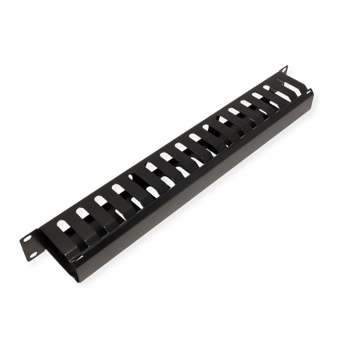 VALUE Plaque 19", 1 UH avec canal de rangement 40 x 60 mm, noir