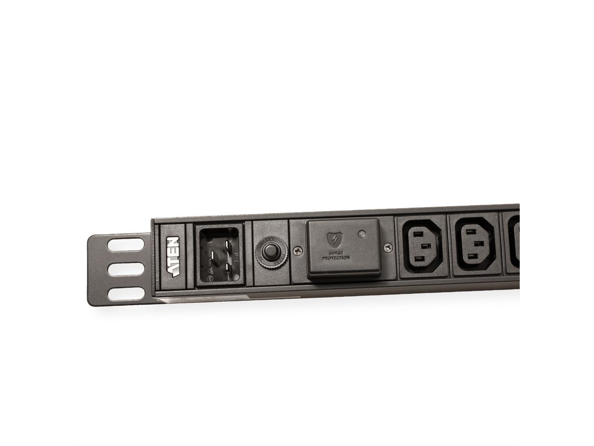 ATEN PE0218SG PDU de base 1U 16A avec protection contre les surtensions, 18 ports