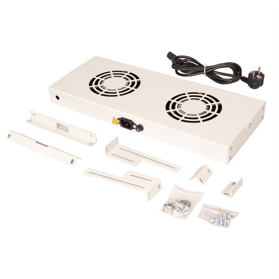 ROLINE 19" Unité de ventilation, 2 ventilateurs, ON/OFF, gris