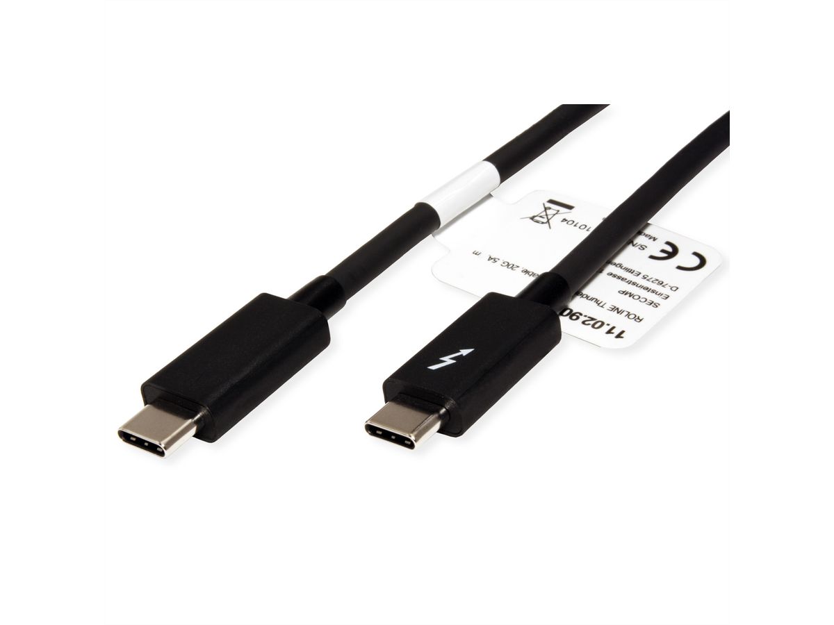 ROLINE Câble Thunderbolt™ 3 USB type C, M/M, noir, 1 m