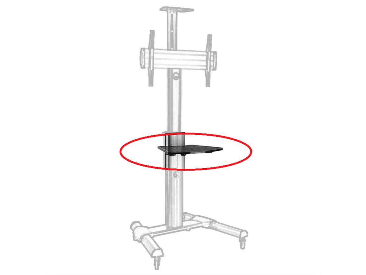 Support supplémentaire ROLINE Support LCD/TV sur roues, argent, jusqu'à 10kg, pour ROLINE 17.03.1260, noir
