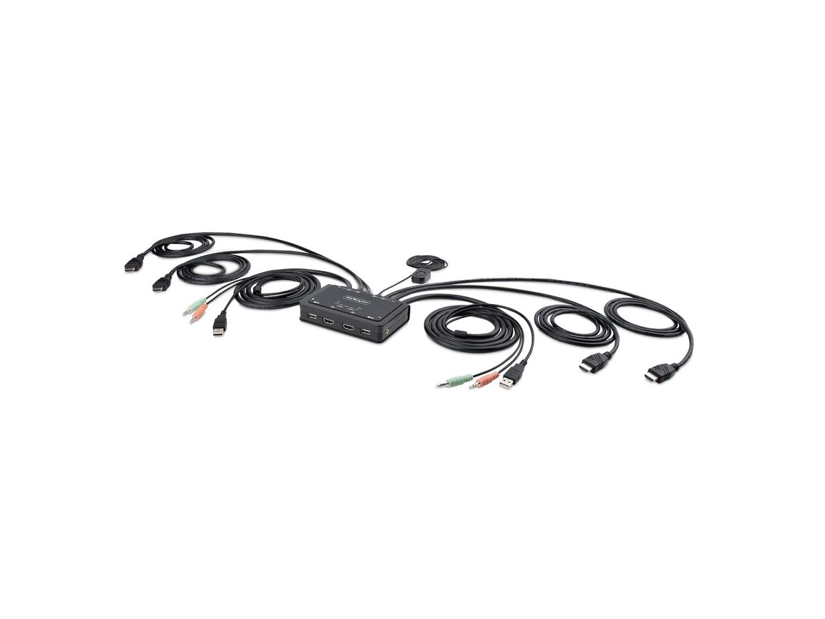 StarTech.com C2-DH46-UA2-CBL-KVM commutateur écran, clavier et souris Noir