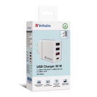 VERBATIM Chargeur USB mural 4 ports 30 W blanc
