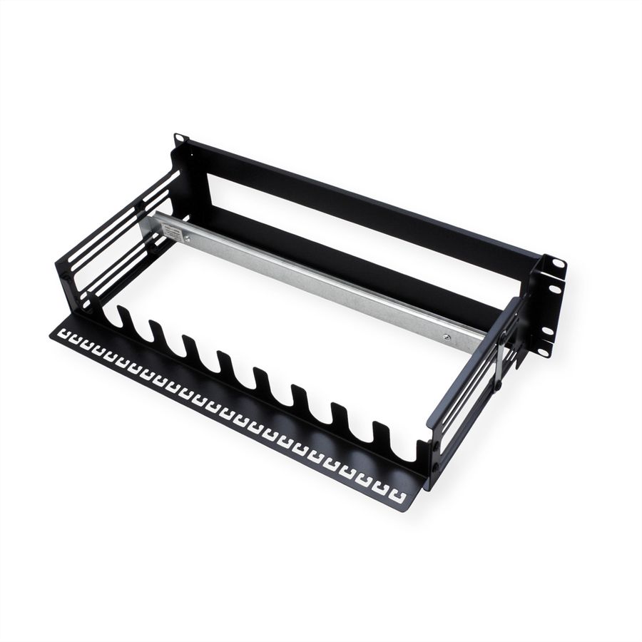 VALUE Cadre de support 19" pour appareils montés sur rail DIN, 3U, noir