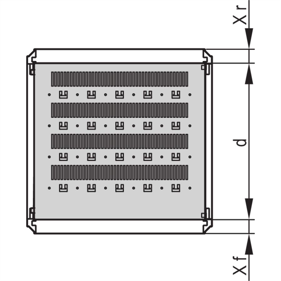 Étagère varistar SCHROFF, fixe, 75 kg, RAL 7035, 600W 1200D