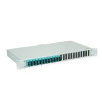 TELEGÄRTNER BASIS eco Panneau FO avec coupleurs et pigtails, 12x SC Duplex, türkis, OM3, Grade C