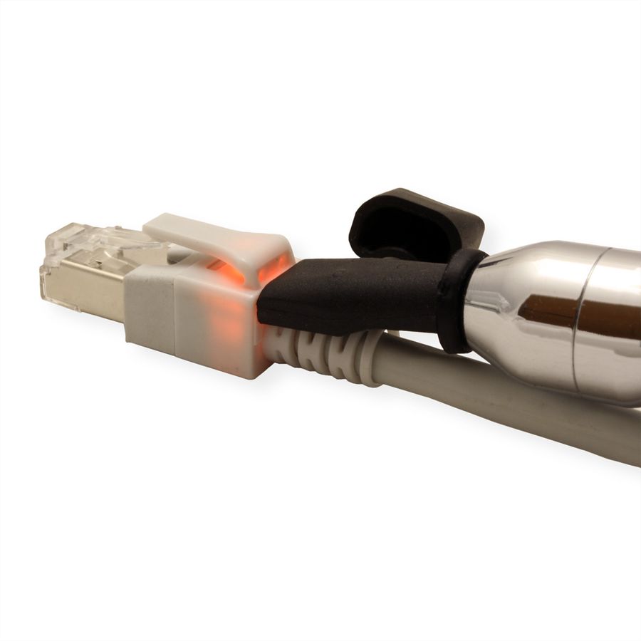 Cordon EasyLan DualBoot LED Cat.6 (Classe E) S/FTP, LSOH, gris, 0,5 m
