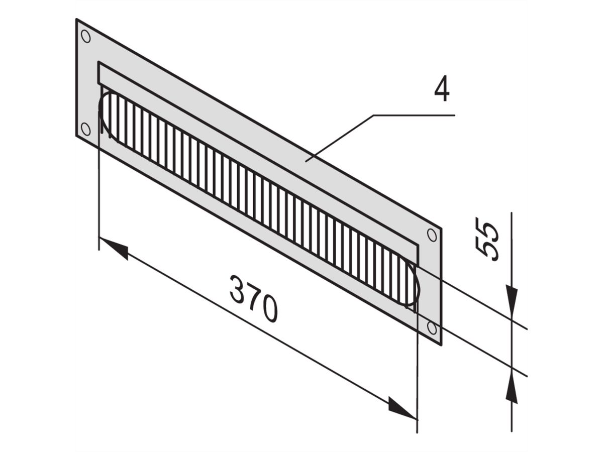 SCHROFF Eurorack Support de charnière de porte pour porte raccourcie, 19" Eurorack