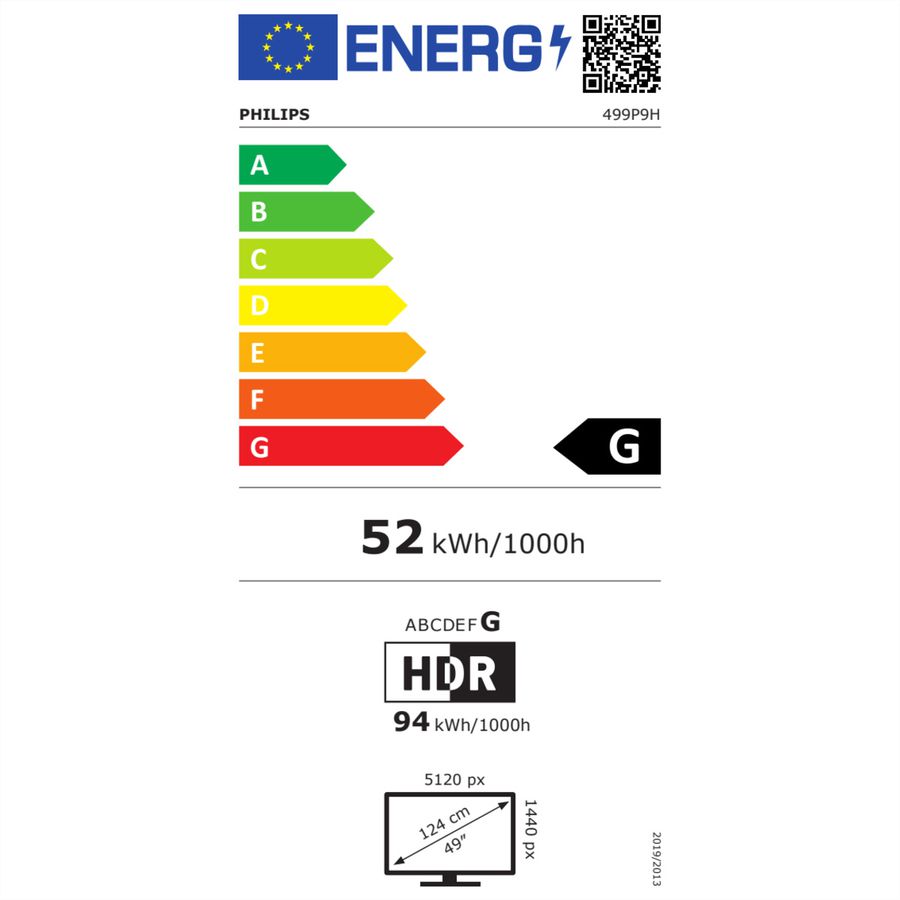 PHILIPS 499P9H/00 Écran LCD UltraWide incurvé 32:9 SuperWide 48,8"