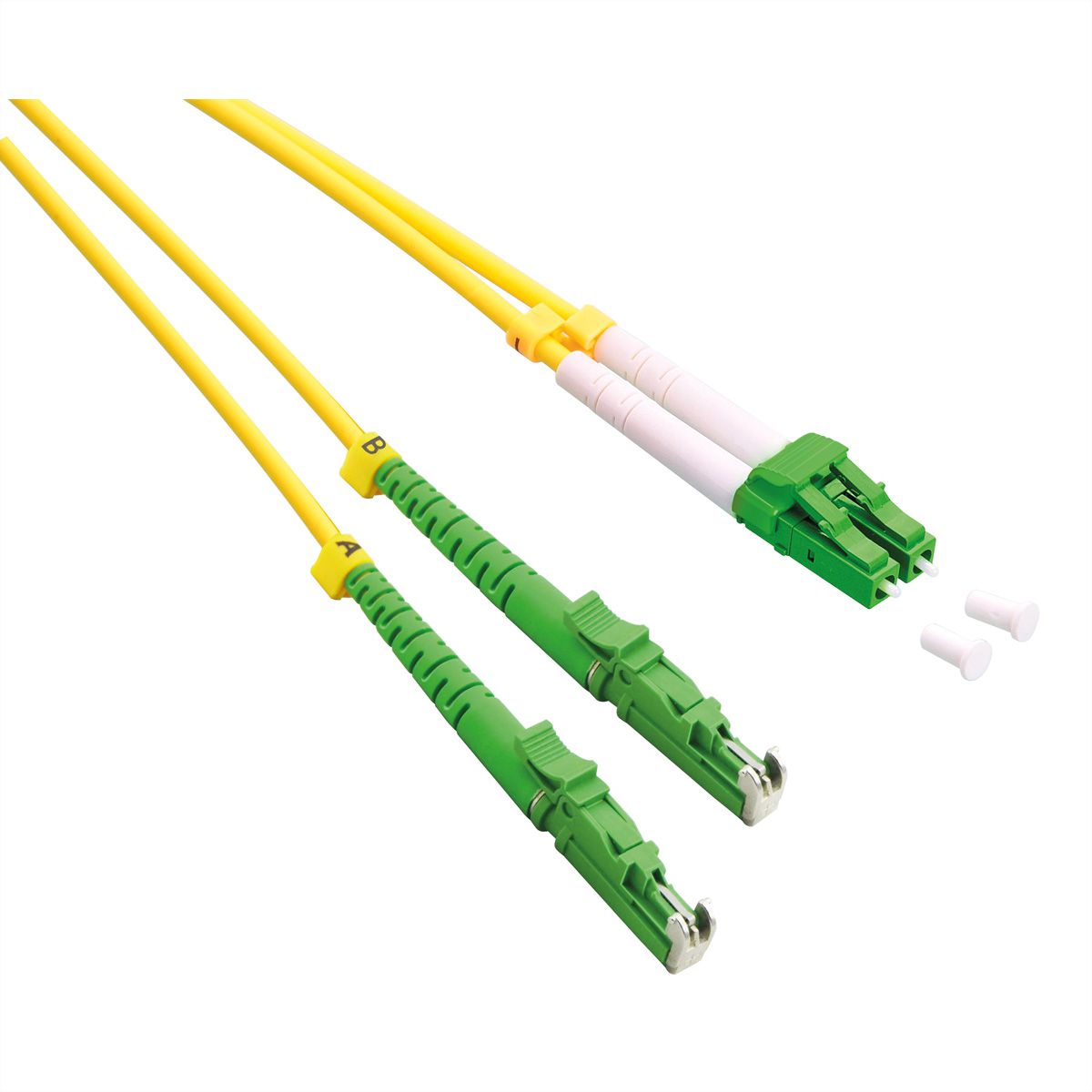 ROLINE Câble FO duplex 9/125µm, LSH/LC, APC, LSOH, jaune, 2 m