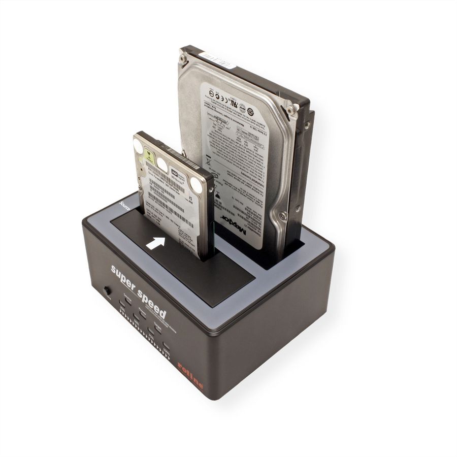 ROLINE Station d'accueil HDD/SSD 2.5" / 3.5" SATA, USB 3.2 Gen 1, fonction Copie