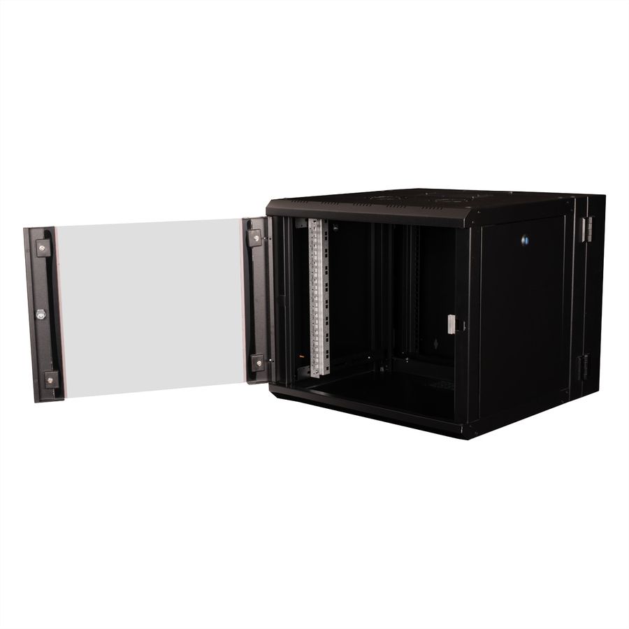 ROLINE 19" Boîtier mural Pro 9U, 600x600 LxP pivotant en 2 parties noir