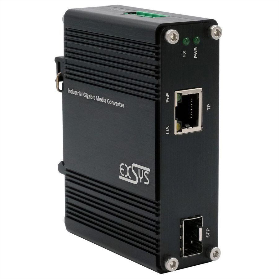 EXSYS EX-60340 Convertisseur de média industriel 60 W SFP, -40 °C à +75 °C
