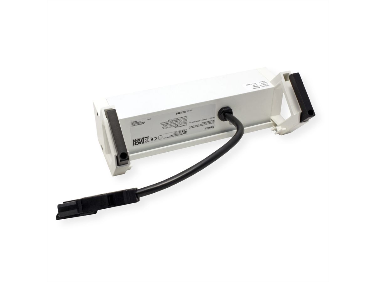 BACHMANN DESK2 2xUTE 1xUSB A/C 22W 0,2m GST18 RAL9010