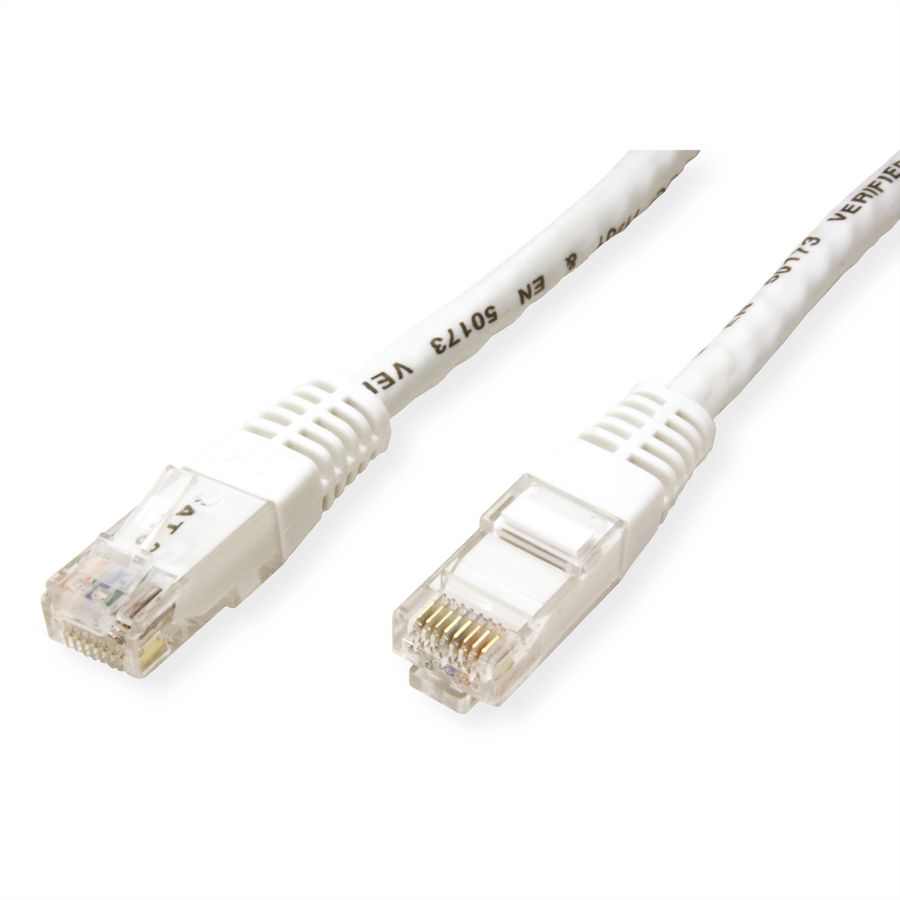 Cordon VALUE Cat.6 (Classe E) UTP confectionné, blanc, 1 m
