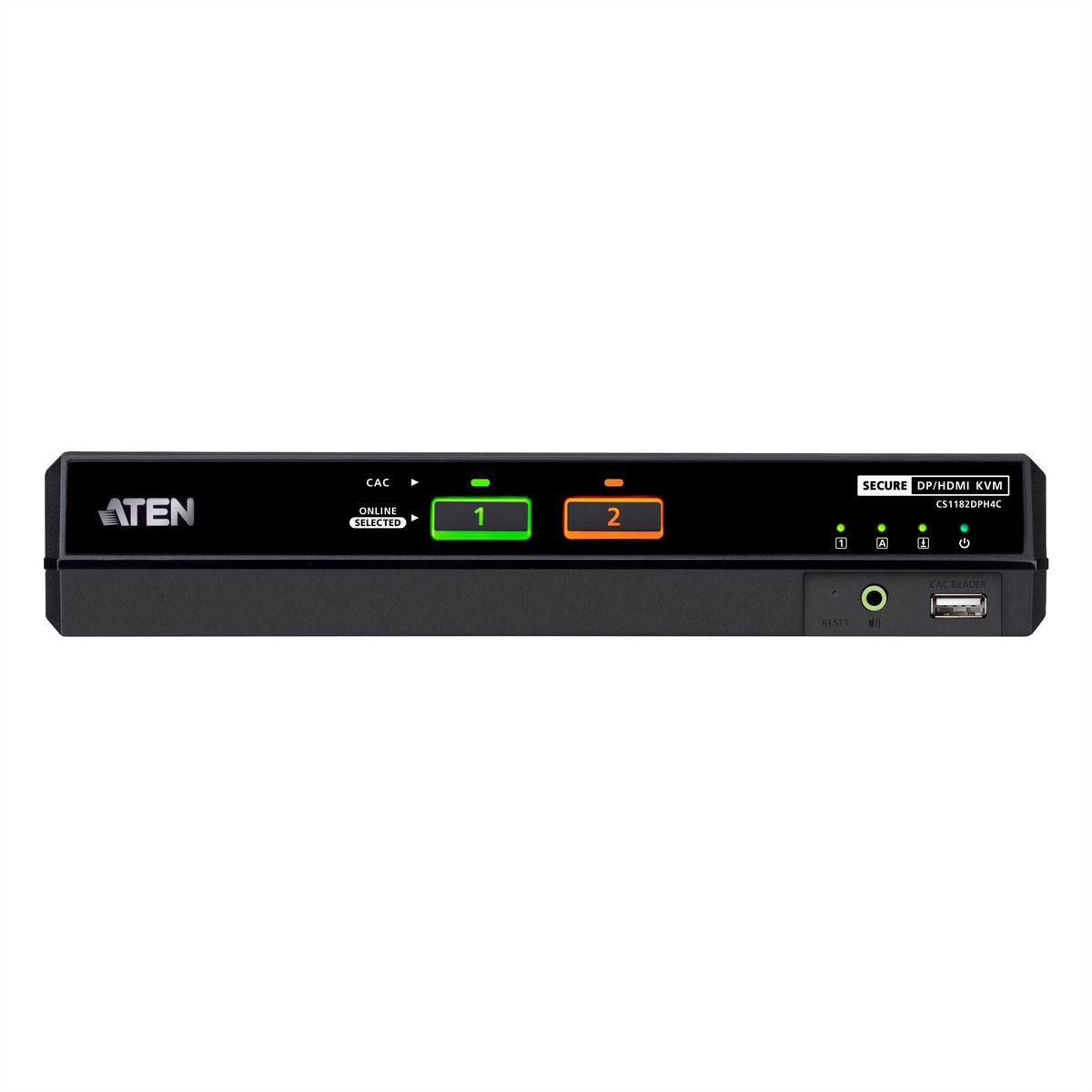 ATEN CS1182DPH4C Commutateur KVM sécurisé universel, 2 ports USB 5K DisplayPort/HDMI avec CAC
