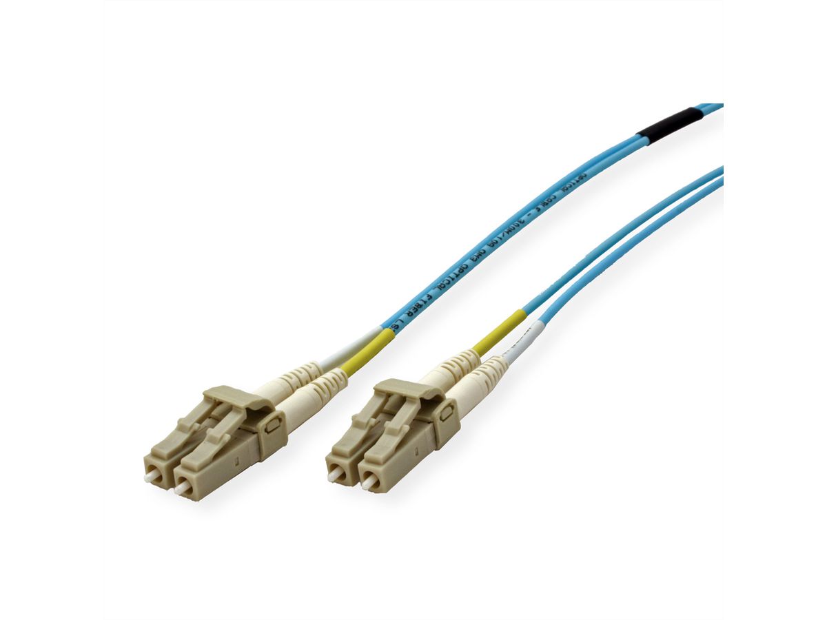 ROLINE Câble FO 50/125µm OM3, LC/LC, connecteurs Low-Loss, turquoise, 1 m