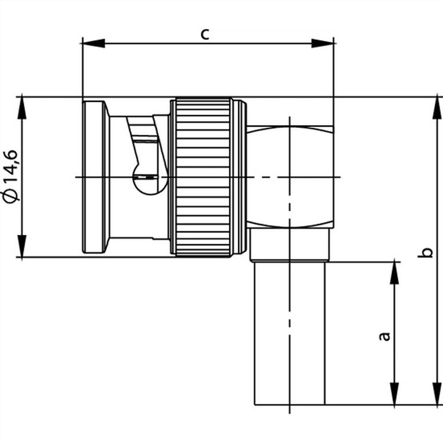 TELEGÄRTNER Connecteur BNC coudé 50 Ohm pour RG-223/U