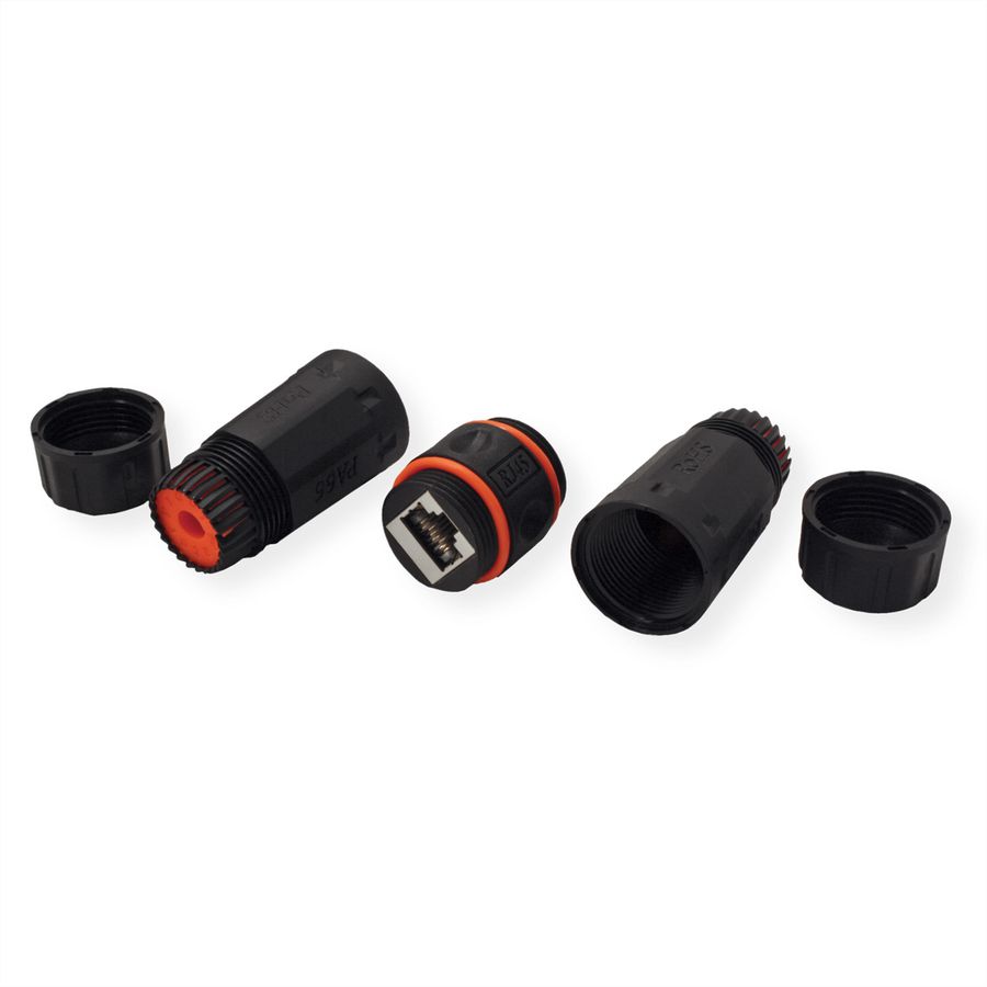 VALUE Coupleur RJ-45 blindé, Cat.6A (Classe EA), Outdoor/Industrie, noir