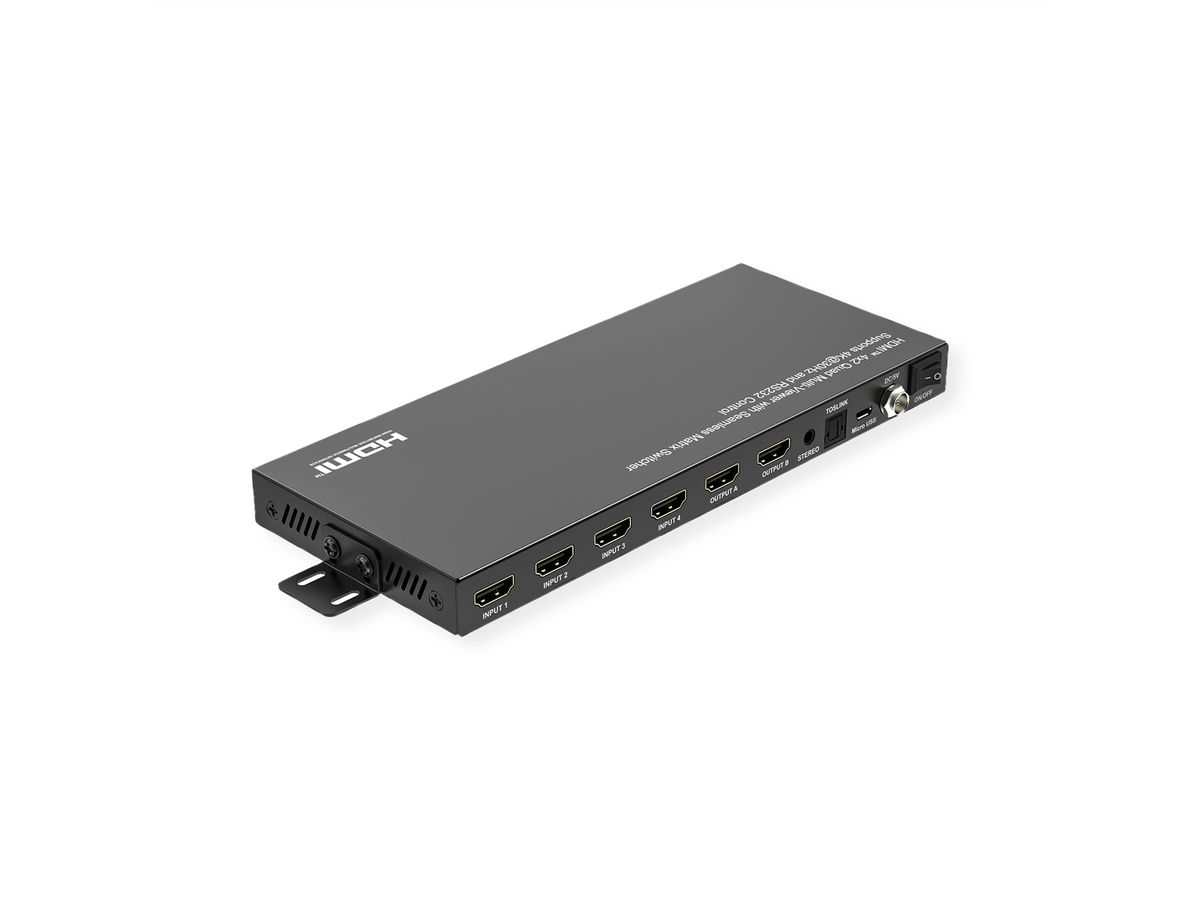 VALUE Switch matriciel HDMI 4x2 QUAD multi vues, commutation sans rupture