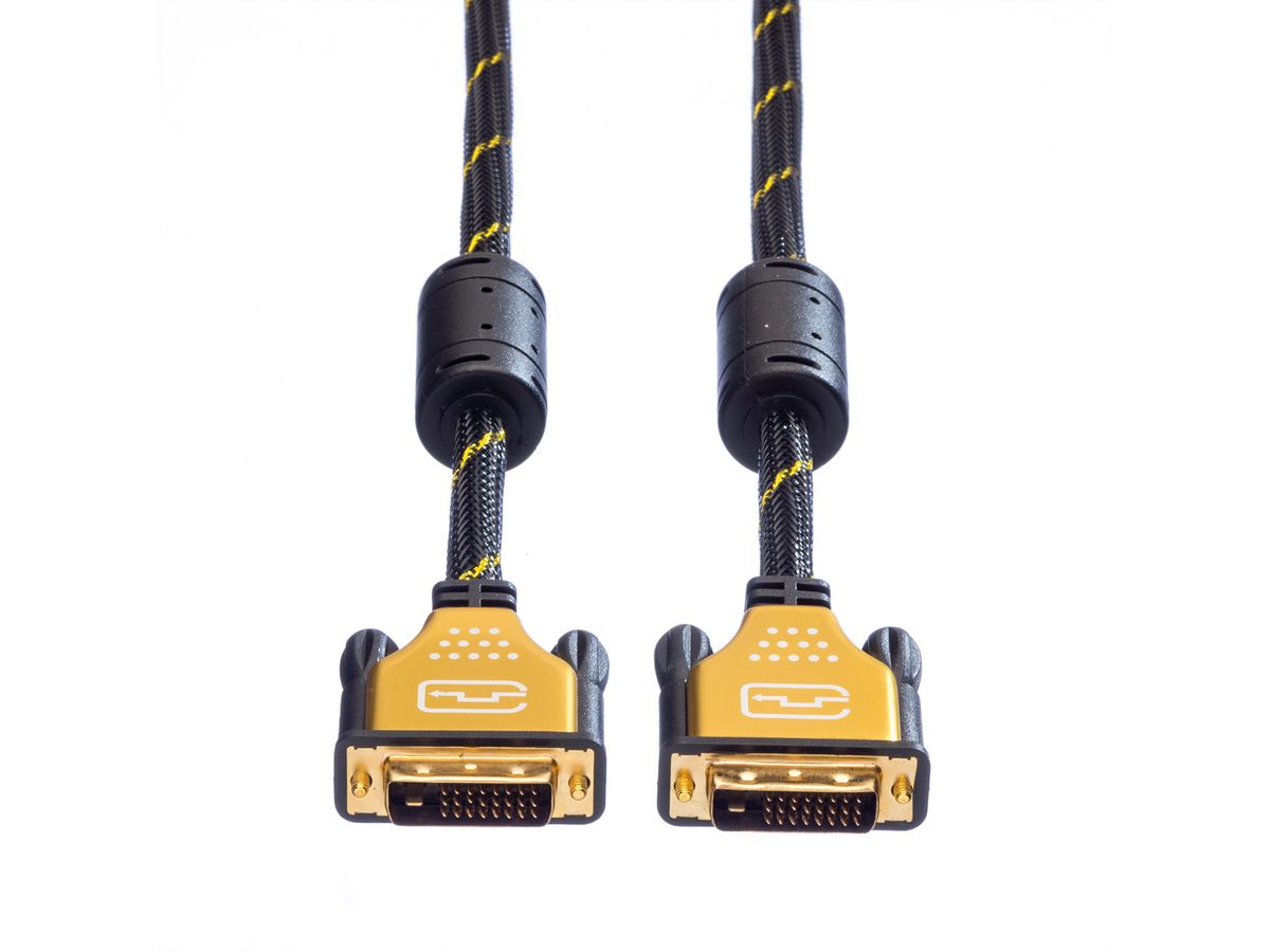 ROLINE GOLD Câble pour écran DVI, M-M, (24+1) dual link, Retail Blister, 5 m