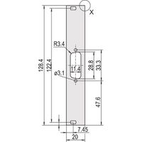 Profil en U SCHROFF Face avant, blindable, découpe Sub-D, 3 U, 4 F, 1 x 15 broches, 2,5 mm, alu, face vue anodisée, face d'appui conductrice
