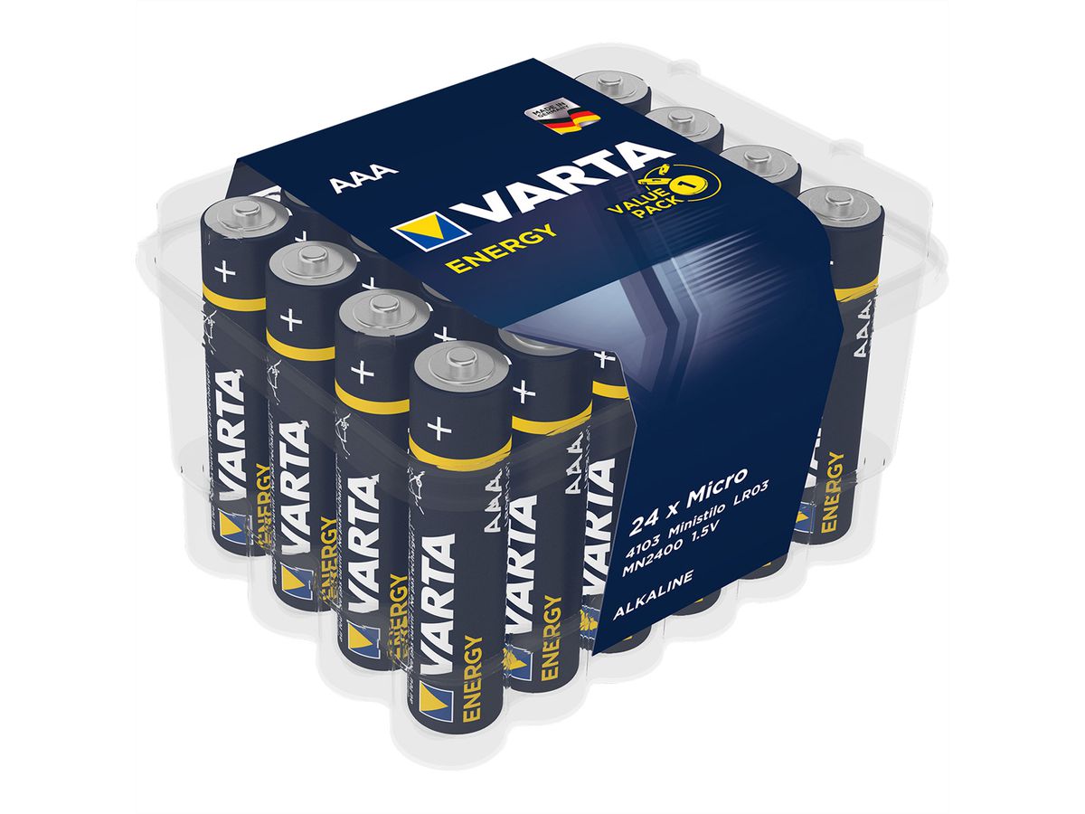 VARTA Piles Micro AAA / AM-4 / LR 03, 1,5V, pack de 24 - SECOMP France