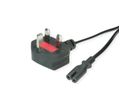 VALUE Cordon UK vers Euro plat C7 bipolaire, noir, 1,95 m