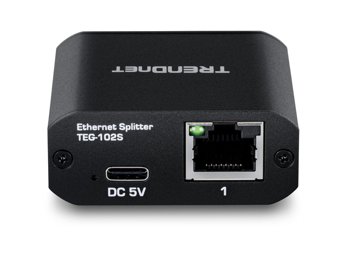 TRENDnet TEG-102S Répartiteur Gigabit à 2 ports avec alimentation USB de type C