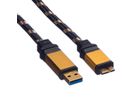 ROLINE GOLD Câble USB 3.2 Gen 1, type A-Micro B, M/M, 2 m