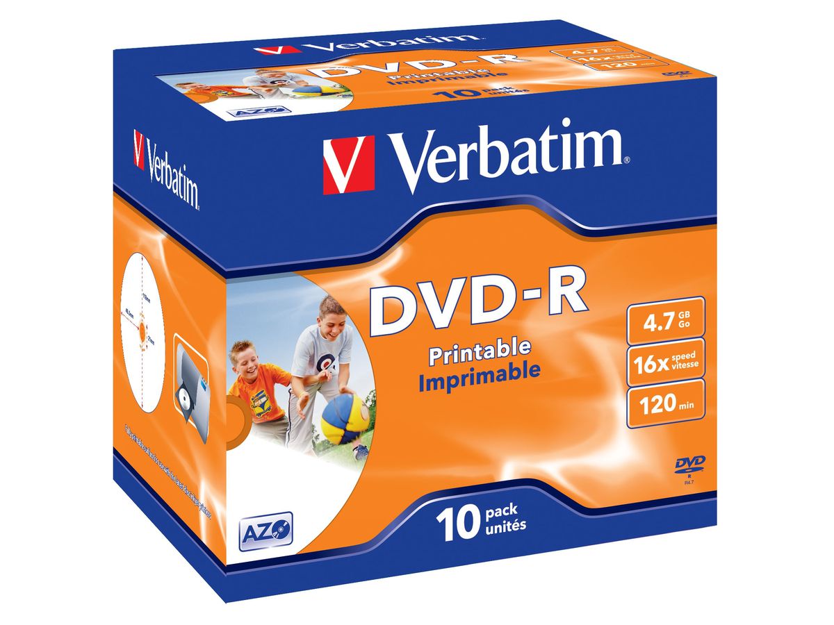 Verbatim 43521 DVD vierge 4,7 Go DVD-R 10 pièce(s)