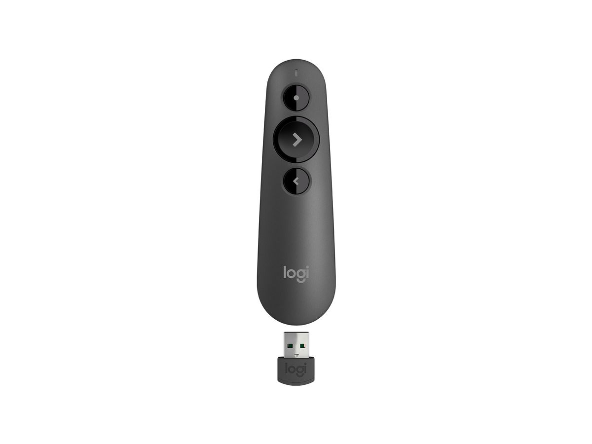 Logitech R500 Laser Presentation Remote télécommande Bluetooth/RF Graphite