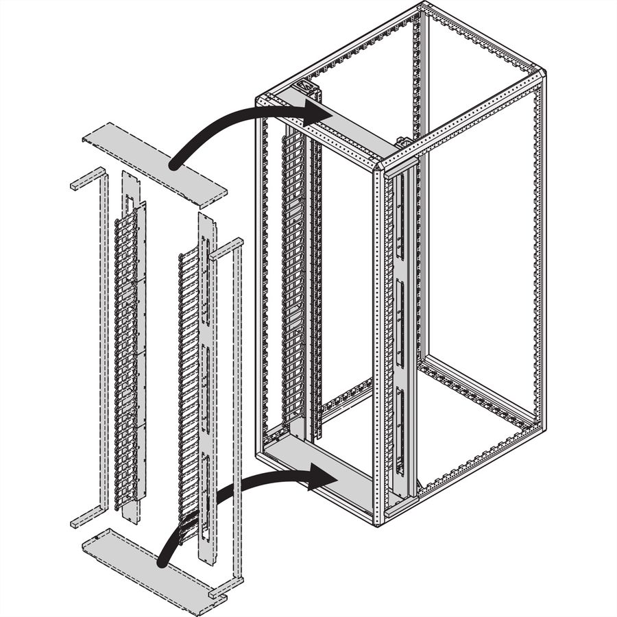 Cache de séparation d'air SCHROFF, kit de face avant, pour largeur d'armoire 800 mm, avec doigts de câble