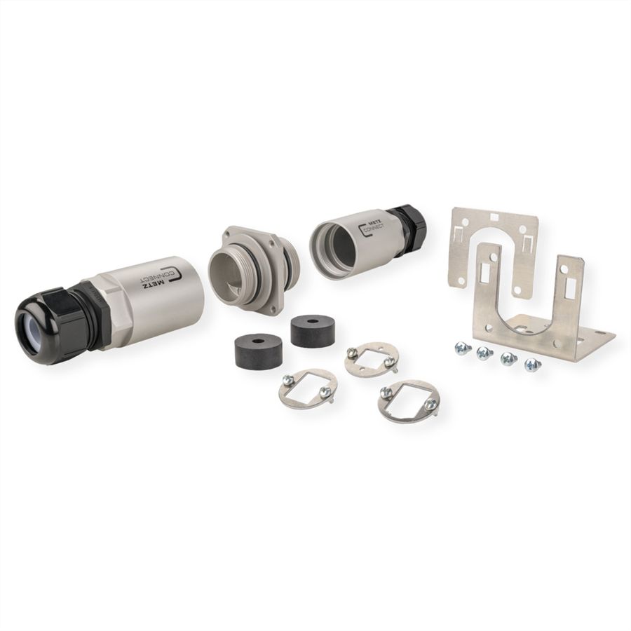 METZ CONNECT MCO IP69k boîtier de protection pour une utilisation en extérieur, kit avec équerre de montage