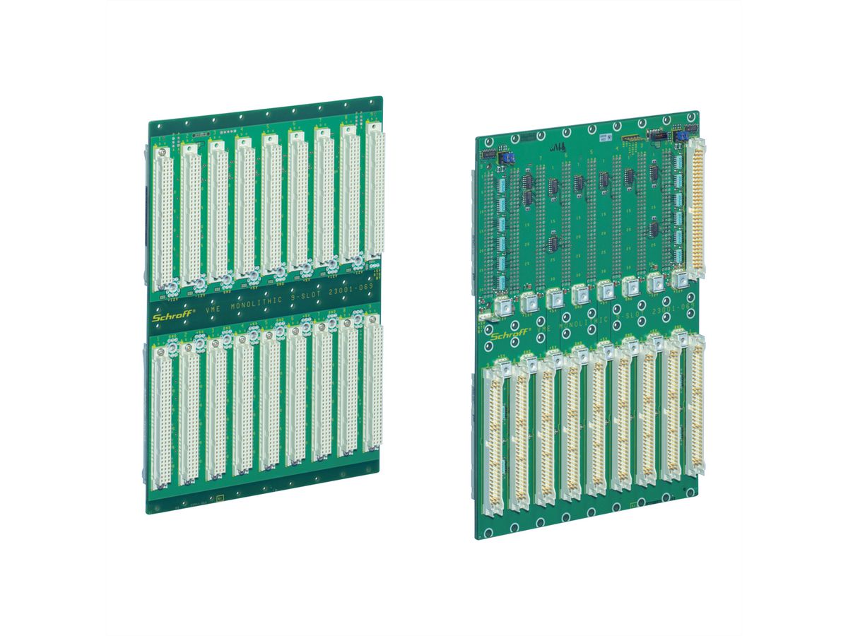 Carte-mère VMEbus J1/J2 SCHROFF, 6 U, 9 slots